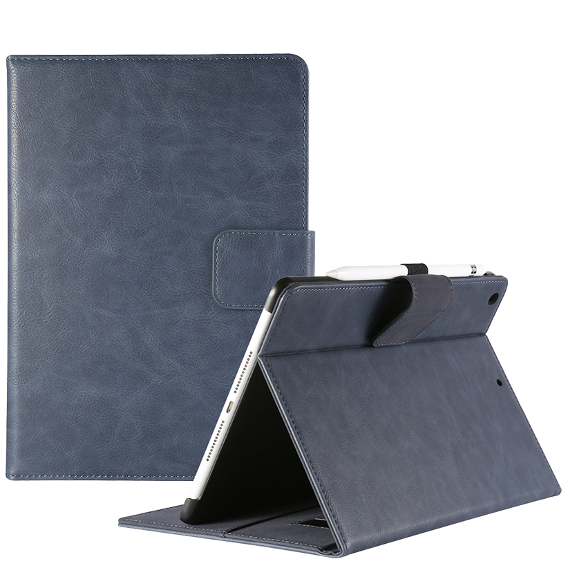 Leather Business iPad Case with Hard PC Bumper Hybrid Tablet Cover for iPad 2/3/4